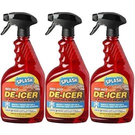 SPLASH Red Hot De-icer Windshield and Wipers Trigger Spray 32 Ounces - 3 Pack