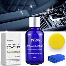 Polaco de Automóvil, Recubrimiento Ceramico Automotriz, Cera para Auto, 50ml, con Esponja y Paño, Kit para el Cuidado del Interior del Automóvil, para Tableros, Asientos, Volantes