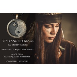 Baldur Jewelry - Yin Yang Necklace Ancient Pendant Jewelry - Yin and Yang Necklaces - Ying Yang Symbol - Yin Yang Necklace for Men Women - Yin Yang Gifts - Ying Yang Jewelry - Brass Necklace