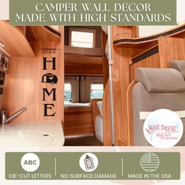 Welcome to Our Home Camper RV Decals - Indoor Decals for RV Trailers -Vinyl Camper Decals - RV Camper Decals Sayings for Wall Décor - Die-Cut Vinyl Graphics for RV -23" W x 8" H Deep Blue