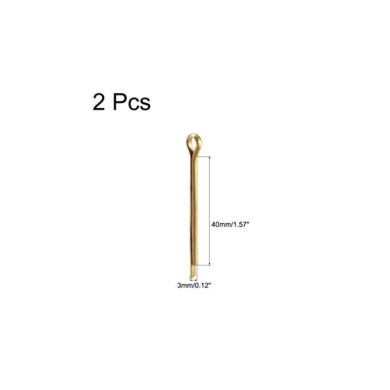 sourcing map Split Cotter Pin - 3mm x 40mm (1/8