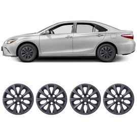 NIXON OFFROAD 16 Inch Hubcaps for Toyota Camry 2015-2017 (Included for Hybrid) [Only Fit Steel Wheel] Wheel Rim Cover (Set of 4) PP Hub Caps Replacement for Car (16 Inch, Black Matte, 5114Style)