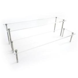 J-STAGE Acrylic Hinodan (Metal Legs) Acrylic Stand, Transparent Collection, Figure, Stand, 2 Tier Set (2 x 2 x 3.9 inches (50 mm & 100 mm)