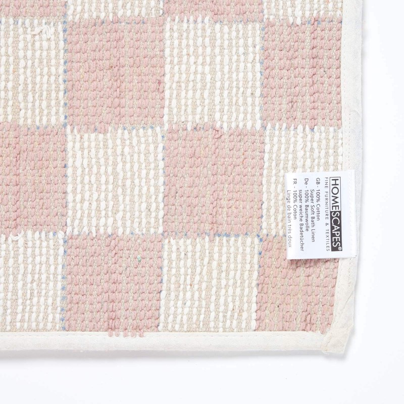 HOMESCAPES Super Absorbent Soft 100% Cotton ‘Brighton’ Blush Pink and
