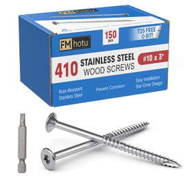 #10 x 3 Inch 410 Stainless Steel Deck Screws, 150Pcs Wood Screws T25 Star Bit
