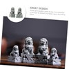 Cabilock 1pair Mini Chinese Lion Statues Lifelike Decor Elegant Desktop