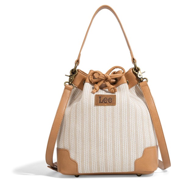 Lee Trend Stripe Bucket Bag for Women Drawstring Hobo Purses