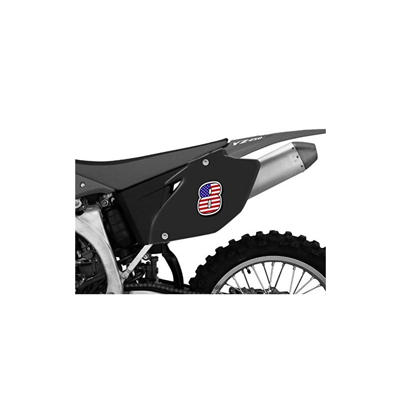 Racing Rally Number 8 Sticker Decal USA Flag N 308