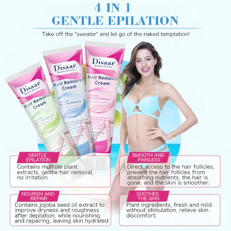 Crema Depilación Rápida Para Piernas/axilas Piel Suave 100g Piel Seca