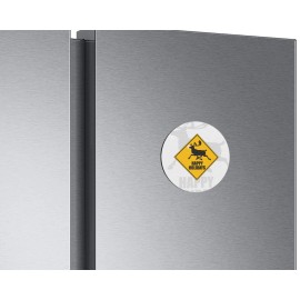 Unbranded Reindeer Crossing Happy Holidays Road Sign | 4'' X 4'' Round Decorative Magnet