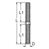 M5 Stud Bolt Right and Left Hand Dual Thread -