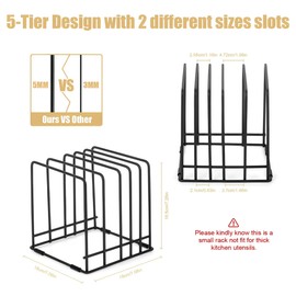 Mythco Kitchen Cabinet Cutting Board Organizer, Cookie Sheet Storage Rack,Cabinet Dividers Holder with 5 Slots for Baking Pan Tray Organizer (2 PCS)