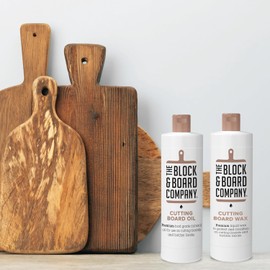 Block and Board Cutting Board Finishing Kit | Cutting Board Wax & Oil | Used for Cutting Board, Butcher Block, & Wood Countertop | Seals and Restores | Food Grade Finish Solutions | 2 Piece Set
