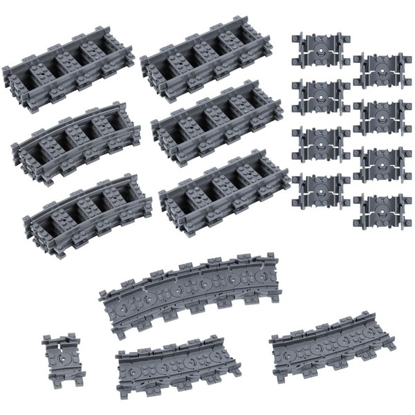 HOTUT City Rails, Pack of 20 City Train Rails Set,