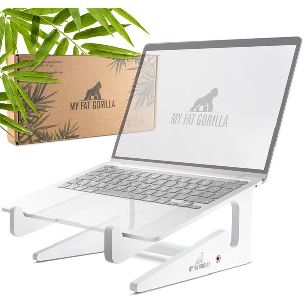 MY FAT GORILLA Bamboo Laptop Stand, Ergonomic Universal Holder for