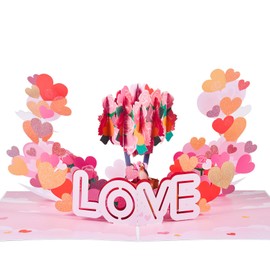 ANEWISH Romantic Anniversary Cards, Roses, Peach Hearts, Love, Suitable for Valentine's Day Cards, Birthday Cards, Marriage Proposal Cards, Wedding Anniversary Cards for Your Lover