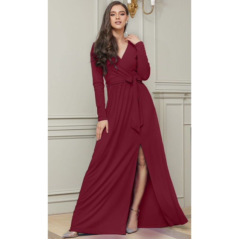 KOH KOH Plus Size Womens Long Sleeve Sleeves V-Neck Slit