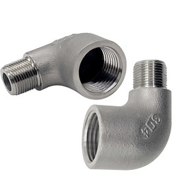 Beduan Stainless Steel Water Line Adapter 1/2 BSP Female to 3/8 Comp Male 90 Degree Elbow Reducer Hose Pipe Compression Fitting Home Supply Hose, Stop Valve Adapter, Pipe Connector (Pack of 2)