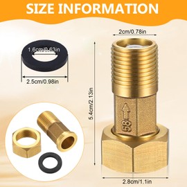 2 Pcs Brass Pipe Fittings, Bulkhead Fittings, G1/2 Female x G1/2 Male BSP Brass Threaded Pipe Fitting Coupling Adapters, Plumbing Fittings for Heating or Water Pipe Fittings Plumbing Pipe Connectors