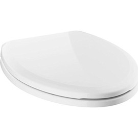 Delta Faucet Sanborne Elongated Standard Close Toilet Seat - 810902-WH - Durable, Comfortable Toilet Seat with Non-Slip Bumpers - White