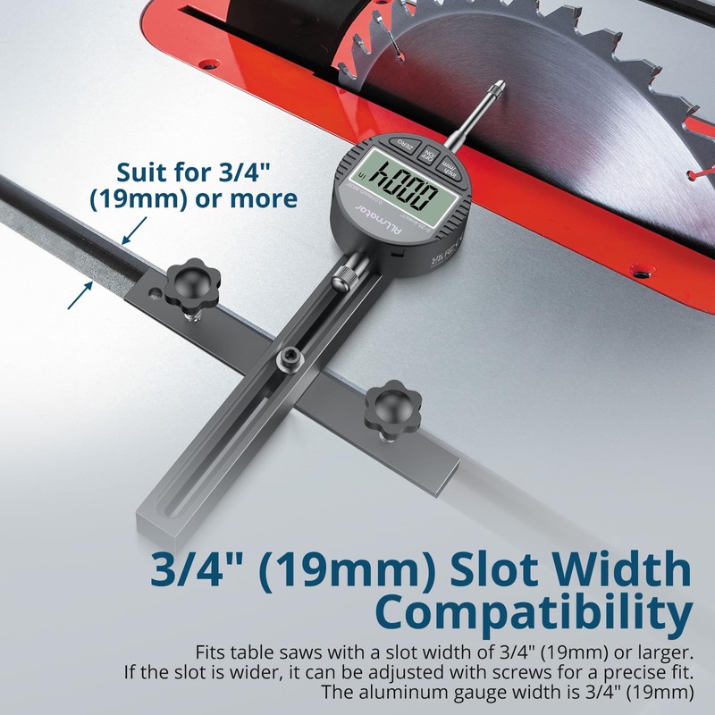 ALLmeter Digital Table Saw Gauge | Straight-Through Chute Design |