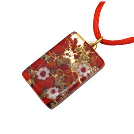 Glass Pendant, Murano Glass Pendant, Handmade Glass Pendant, Millefiori Pendant, Gold Leaf, Murano Glass Jewellery, Glass from Venice, Venetian Glass - 3cm x 2cm (Camilla)