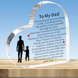 JMIMO Dad Gifts from Son Dad Birthday Gifts,To My Dad Acrylic Plaque Dad Gifts Christmas Fathers Day Birthday Gift Best Dad Present