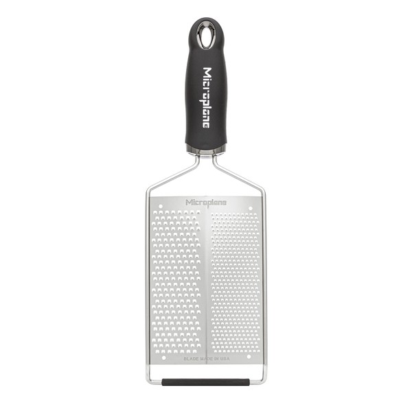 Microplane Kitchen Grater with Dual Blades Coarse & Fine - Made in USA - for Citrus Fruits, Parmesan and Hard Spices Like Nutmeg and Cinnamon Stick