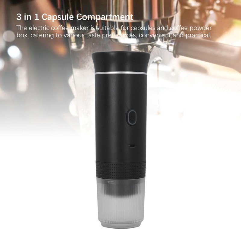 Portable Electric Coffee Machine 15 Bar Cordless Heating Car Coffee