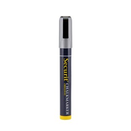 Securit 2mm - 6mm Writing Width Chisel Tip Liquid Chalk Marker - Silver