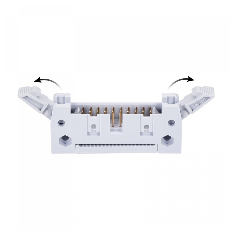 sourcing map 20P Dual Rows 2.54mm Shrouded IDC Male Header