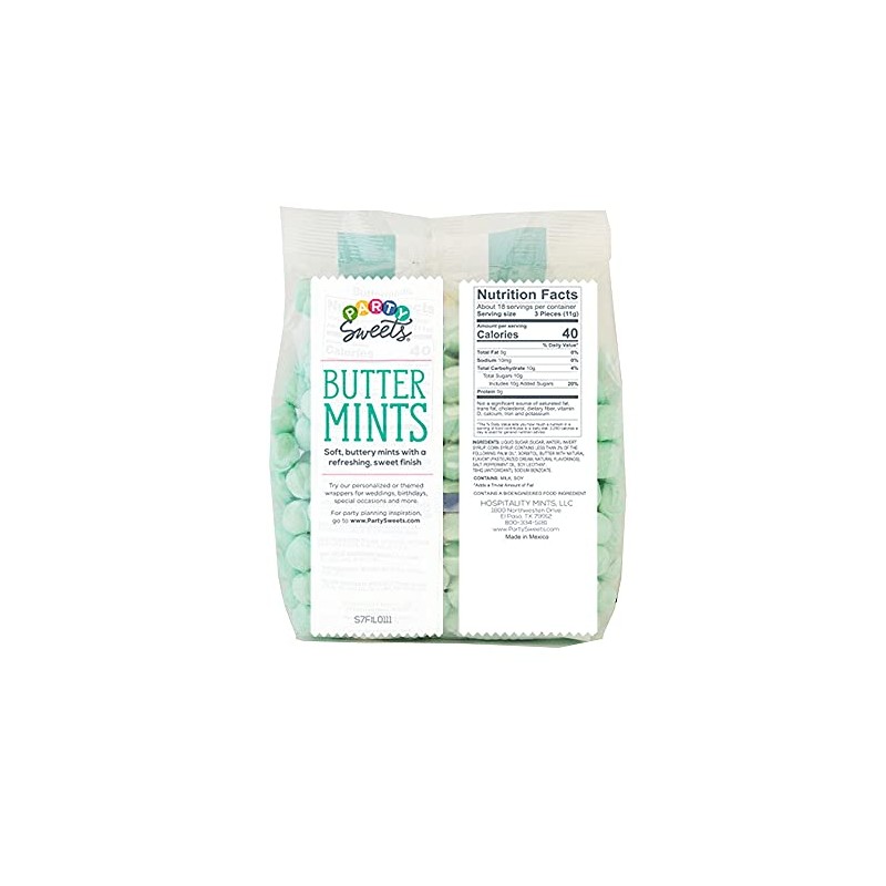 Party Sweets Mint Green Buttermints, 2.75 Pound, Appx. 350 pieces
