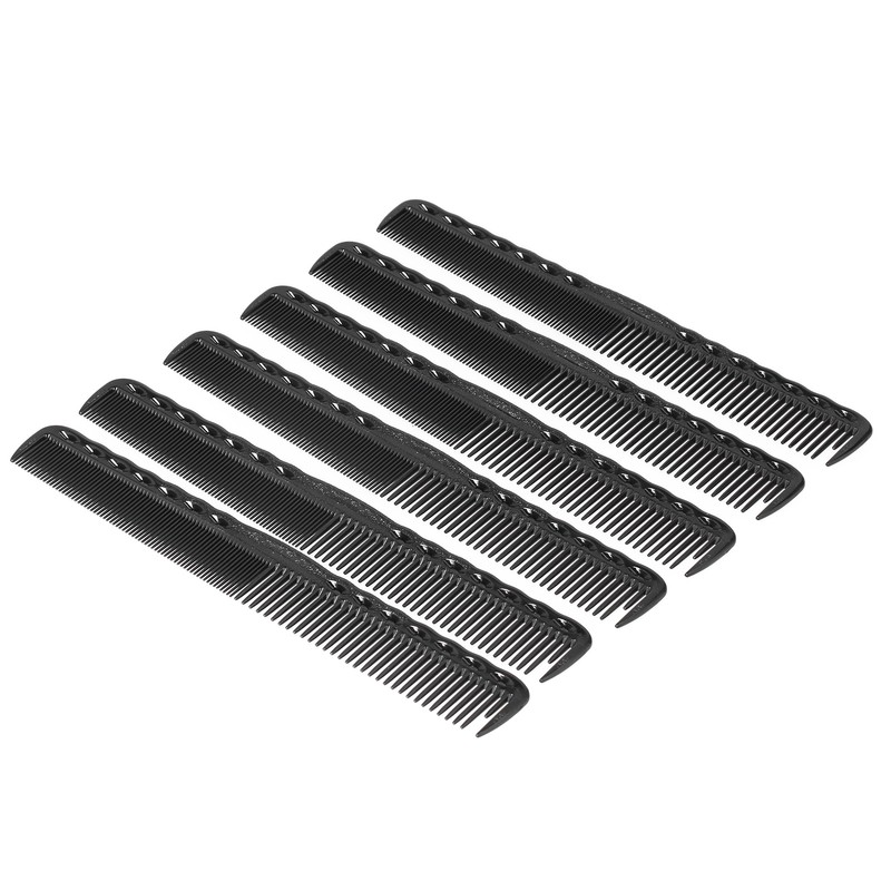 6pcs Carbon Fine Cutting Combs Salon Barber Plastic Hairdressing Flat