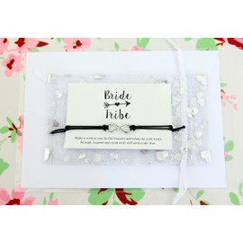 Lucor Bride Tribe Gift,Team Bride,Hen Party Favours,Bride Tribe Infinity Wish Bracelet(Black)