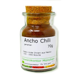 Ancho Ground Chili 70 g in Glass Spice Kontor Munich
