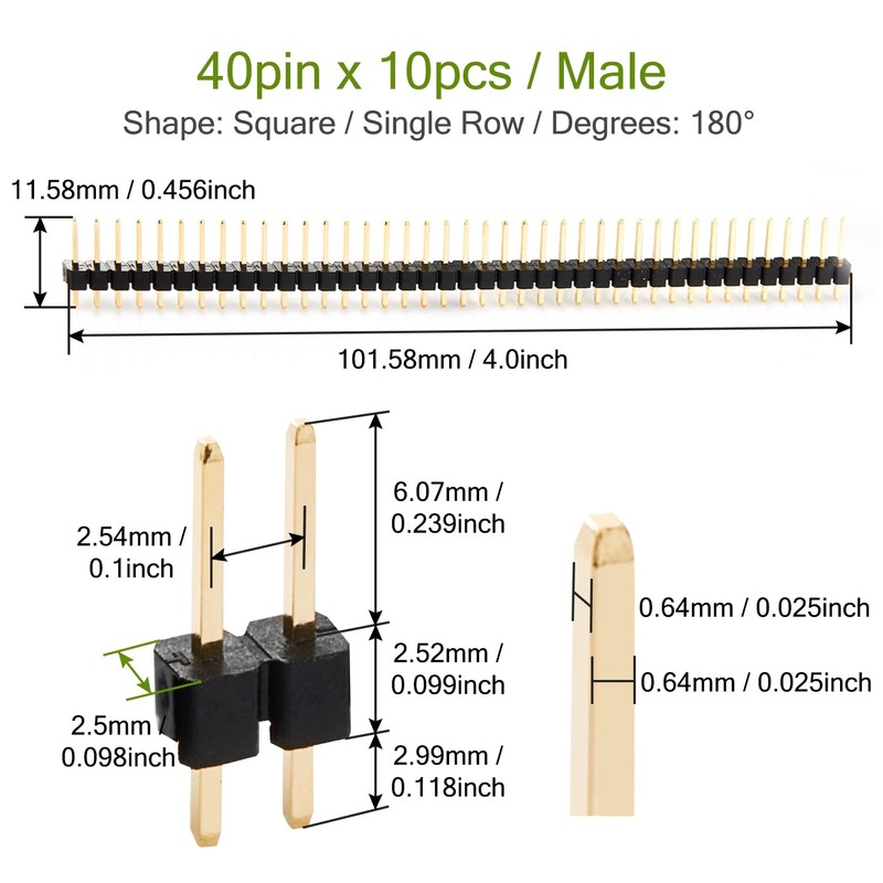 CHANZON Pin Header Female Header Pin Header 40 Pin x