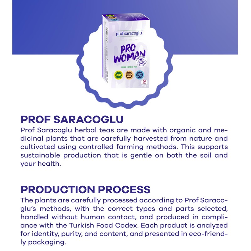 Prof Saracoglu 1 Box Pro-Woman Herbal Tea – Caffeine-Free Herbal