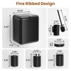 InnJoey 7-Piece Black Bathroom Set with Suction Wall Trash Can