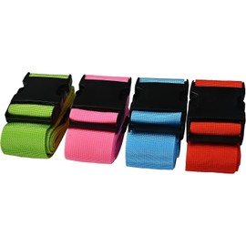 Luggage Straps For Suitcases, Adjustable Suitcases Straps, Suitcases Belt, Pack Of 4 Starps Red, Green, Pink And Blue