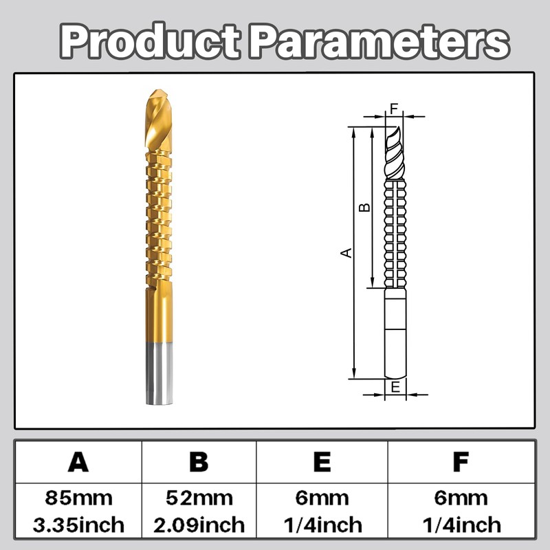 Mrosnail Tapered Reamer Set with T Handle, 3-13mm (1/8''-1/2'') &