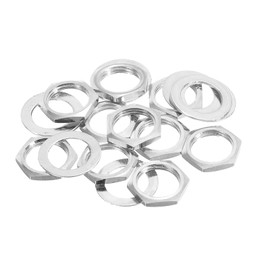 MECCANIXITY Guitar Nuts and Washers 3/8" Guitar Input Output Jack Socket Nuts Silver for Guitar Bass 5 Set