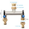 Water Distributor 2 Way, Brass Water Connection Distributor, Extended Handle