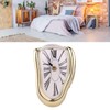 Melting Clock, Funny Precise Melted Clock for Desktop (Gold)