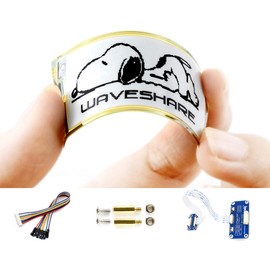 2.13inch Flexible E-Ink Display HAT for Raspberry Pi 4B/3B+/3B/2B/Zero/Zero W/WH and Jetson Nano,212X104 Pixel White Black Two Color Display Section Bendable SPI Interface Support Partial Refresh