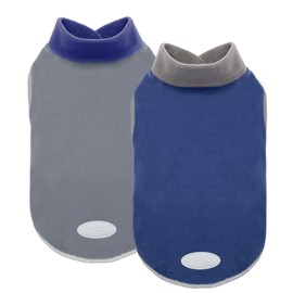 cyeollo 2 Pack Dog Fleece Sweater Stretchy Pullover Dog Jacket Winter Warm Dog Apparel with Reflective Stripe Cold Weather Vest for Small Medium Large Dogs