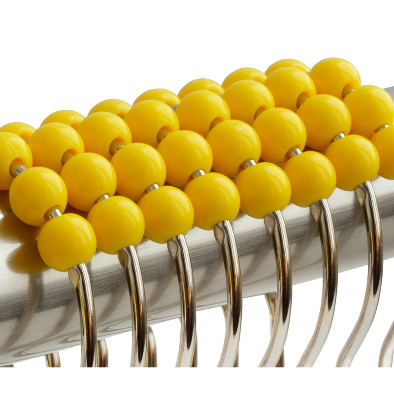 Shower Curtain Hooks Rings Stainless Steel Acrylic Roller Ball Glide