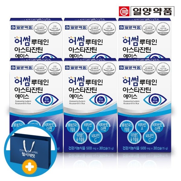 Ilyang Pharmaceutical Awesome Lutein Astaxanthin Hematococcus Ace 6 boxes (shopping bag), single option / 일양약품 어썸 루테인 아스타잔틴 헤마토코쿠스 에이스 6박스 (쇼핑백), 단일옵션