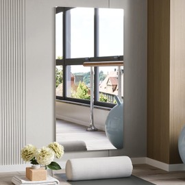 Brightify Frameless Mirror, 24x48 Inch Bathroom Mirrors for Over Sink, Large Tempered Glass Square Wall Mirror, Frameless Vanity Mirror for Gym, Yoga, Living Room, Bedroom, Entryway