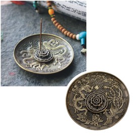 Be In Your Mind Lotus Incense Sticks Holder Incense Burner Holder with Dragon and Phoenix Ash Catcher for Home Bedroom Living Room Office Hotel Cafe Yoga Sauna