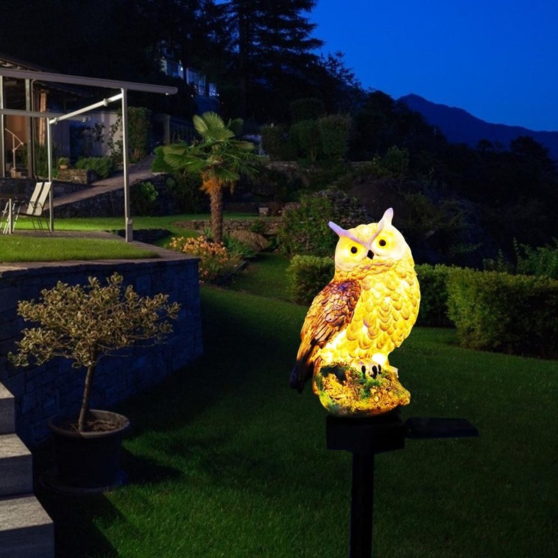 Owl Solar LED Lights Waterproof Garden Decorative with Stake for